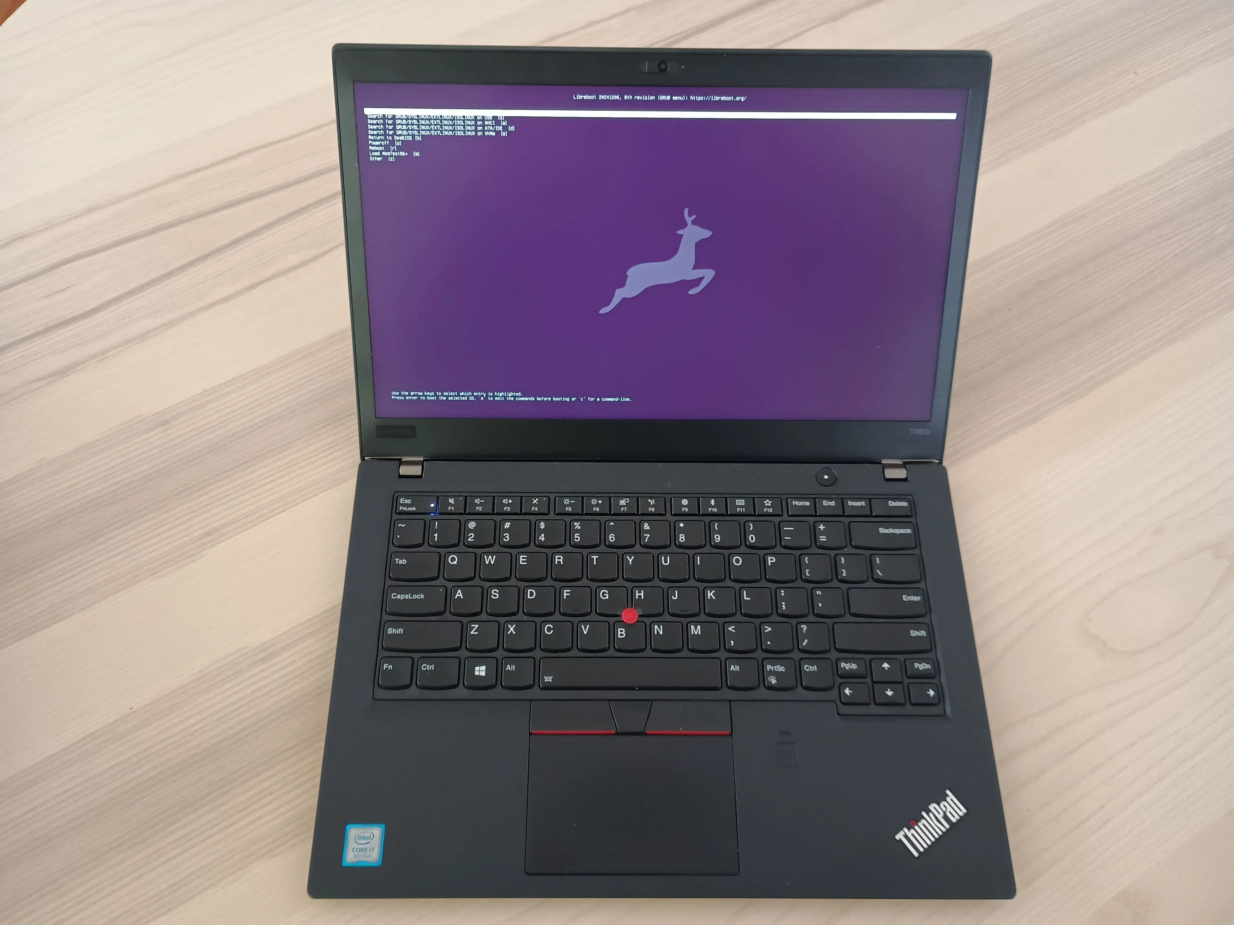 ThinkPad T480s with Libreboot firmware