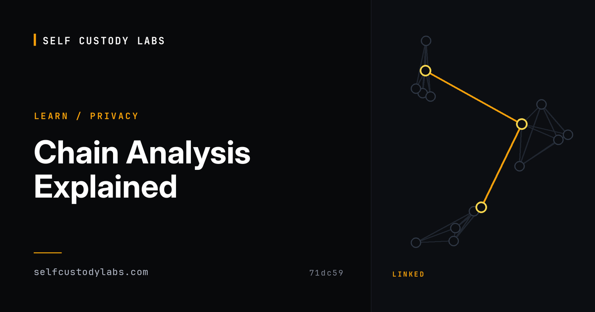 Chain Analysis Explained | Self Custody Labs