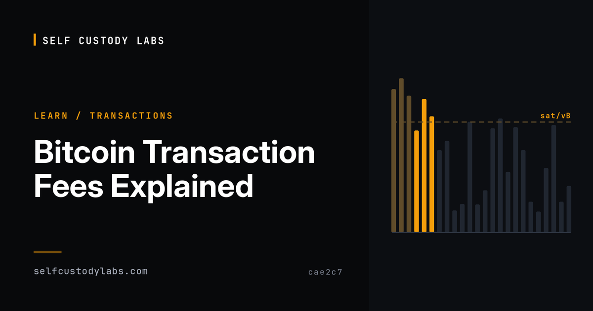 Bitcoin Transaction Fees Explained | Self Custody Labs